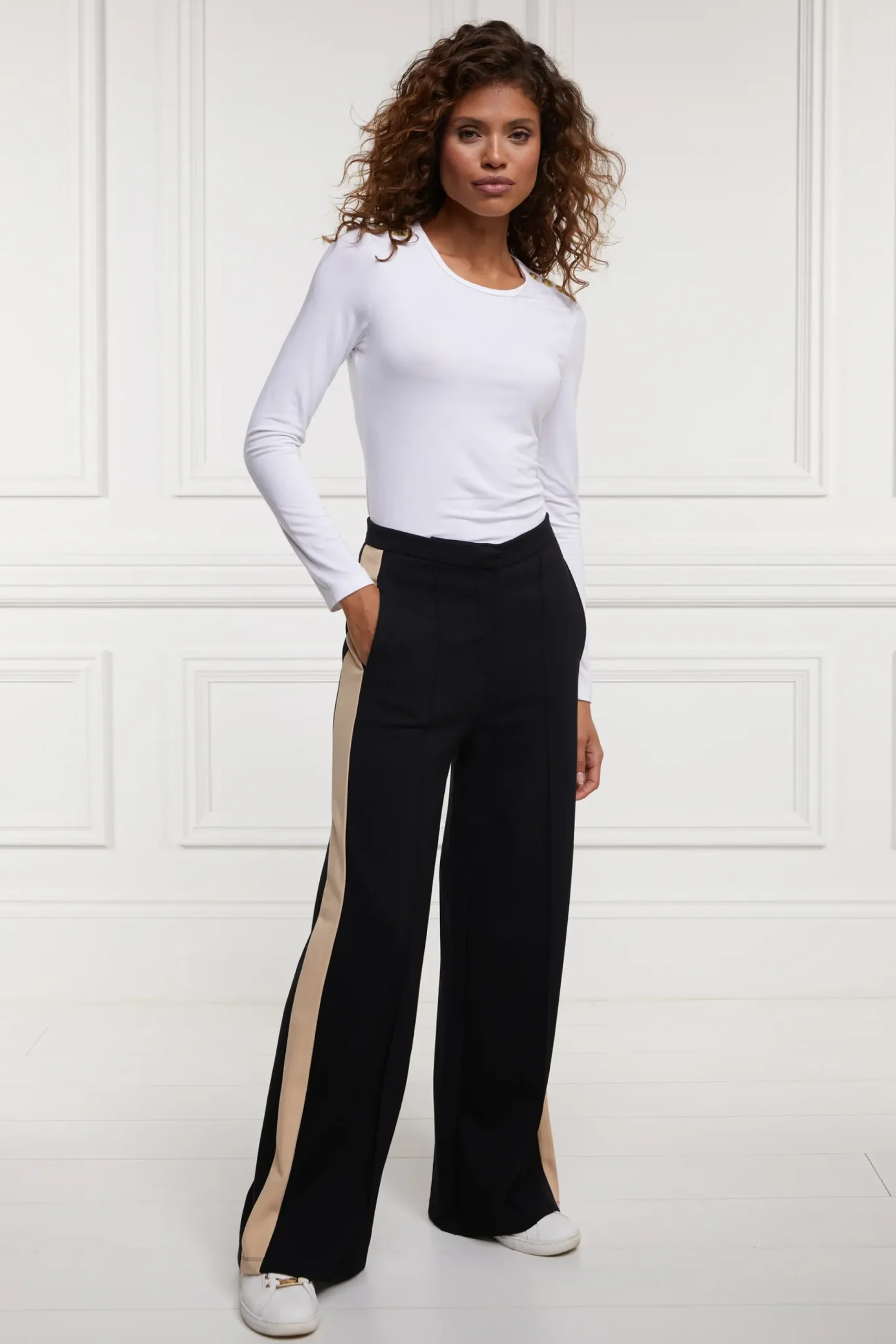 Holland Cooper Wide Leg Pant Black Hot