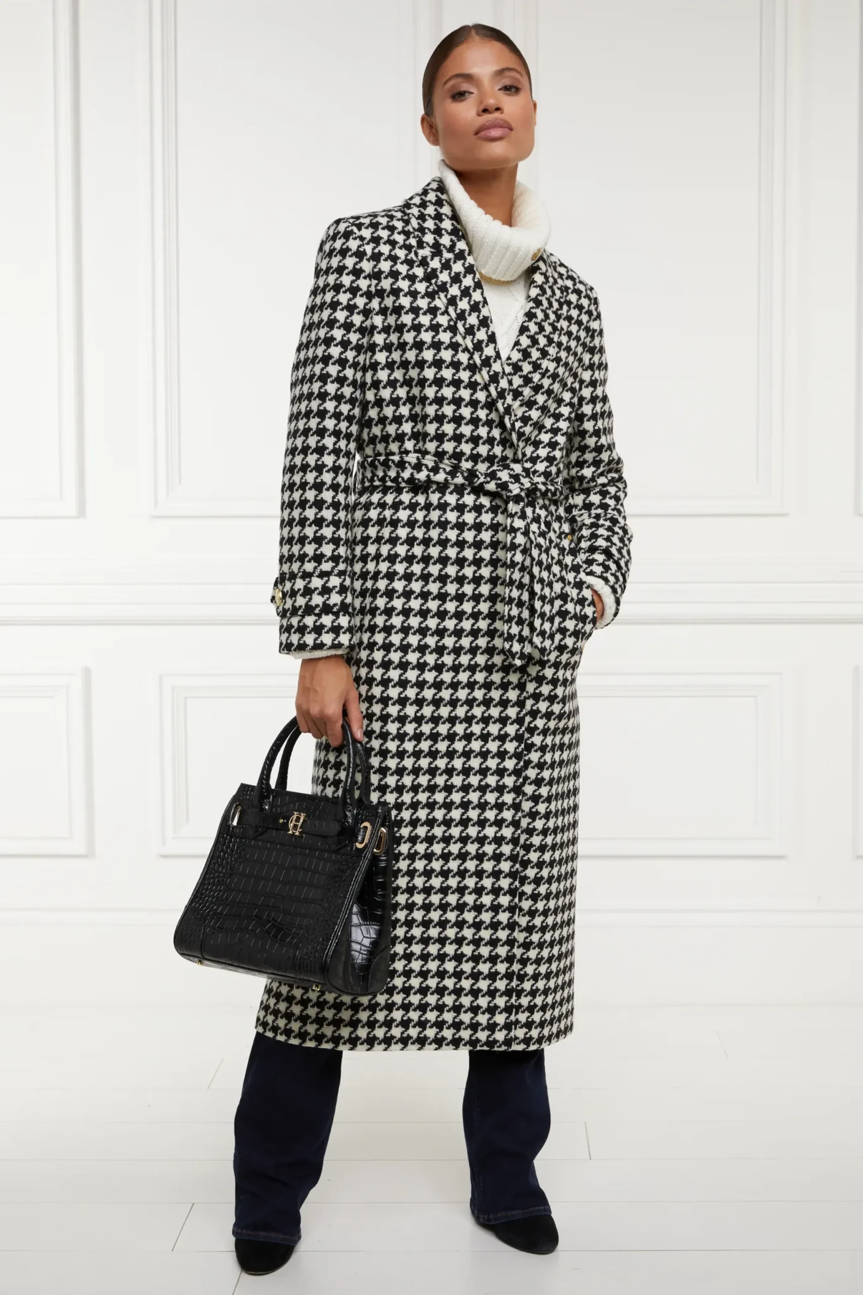 Holland Cooper Wrap Coat Large Scale Houndstooth Sale